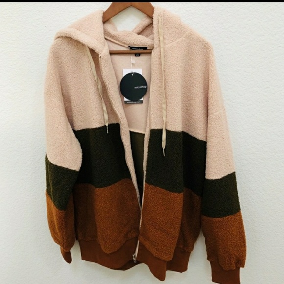 Nwt Poodle Oversized fur zip-up hoodie - Picture 3 of 8